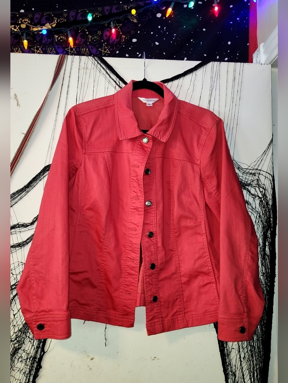 ✨️Northern Reflections Coral-Red Jean Jacket✨️